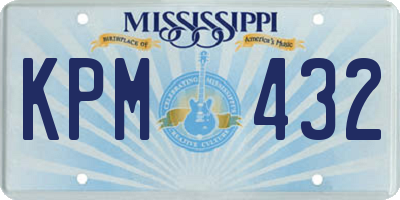 MS license plate KPM432