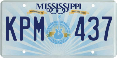 MS license plate KPM437