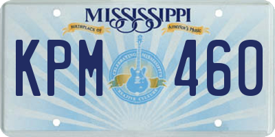 MS license plate KPM460