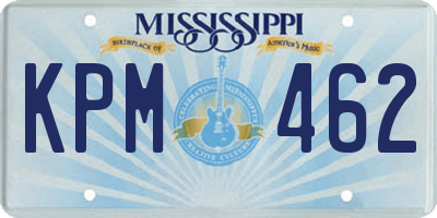 MS license plate KPM462