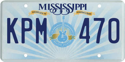 MS license plate KPM470
