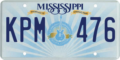 MS license plate KPM476