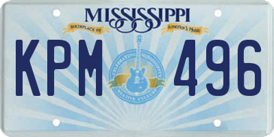 MS license plate KPM496