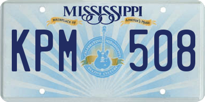 MS license plate KPM508