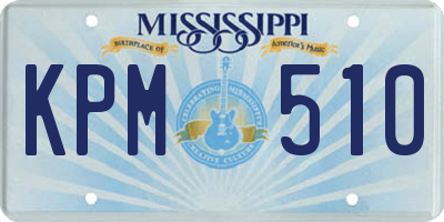 MS license plate KPM510
