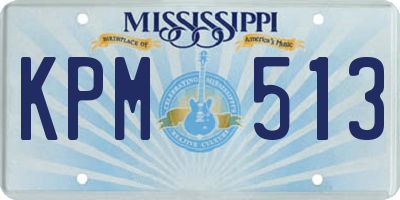 MS license plate KPM513