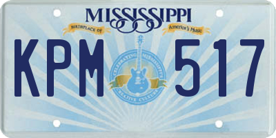 MS license plate KPM517