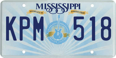 MS license plate KPM518