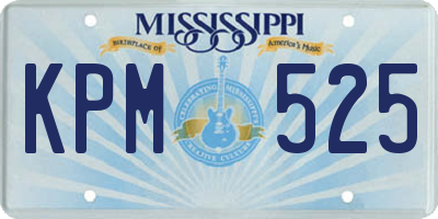 MS license plate KPM525