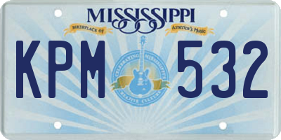 MS license plate KPM532