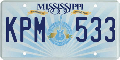 MS license plate KPM533