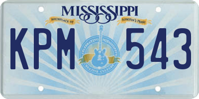 MS license plate KPM543