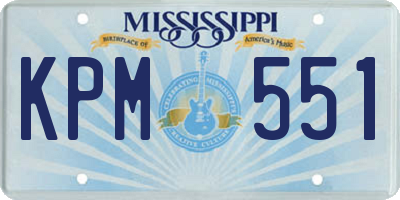 MS license plate KPM551