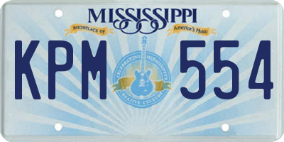 MS license plate KPM554