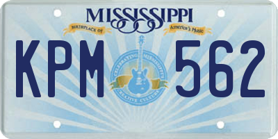 MS license plate KPM562