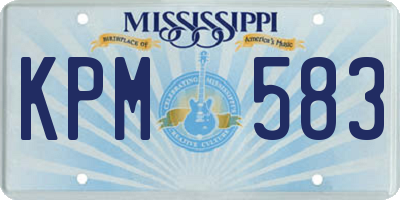 MS license plate KPM583