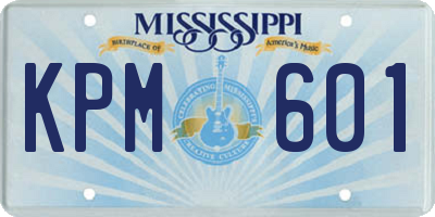 MS license plate KPM601