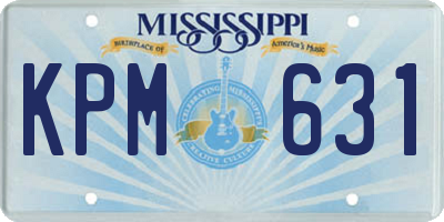 MS license plate KPM631