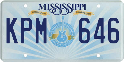 MS license plate KPM646