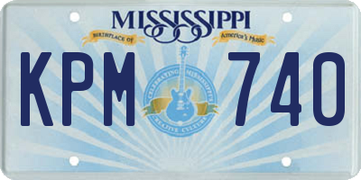 MS license plate KPM740