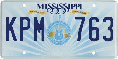 MS license plate KPM763