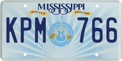 MS license plate KPM766
