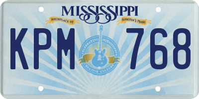MS license plate KPM768