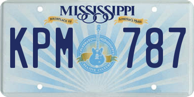 MS license plate KPM787