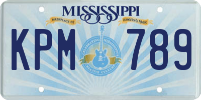 MS license plate KPM789