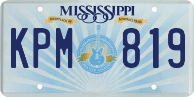 MS license plate KPM819