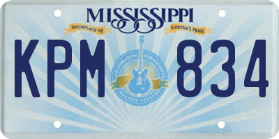 MS license plate KPM834
