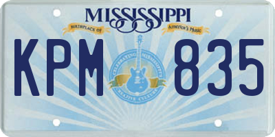 MS license plate KPM835