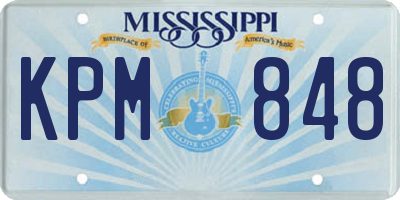 MS license plate KPM848