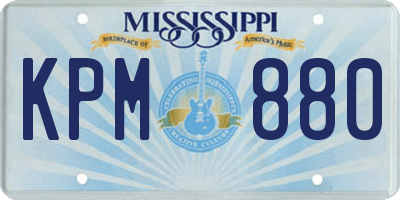 MS license plate KPM880