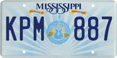 MS license plate KPM887