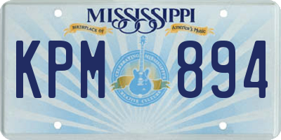 MS license plate KPM894
