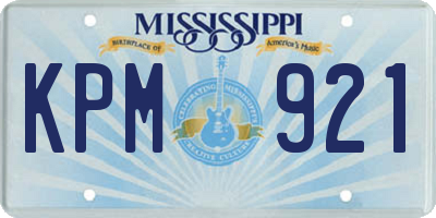 MS license plate KPM921