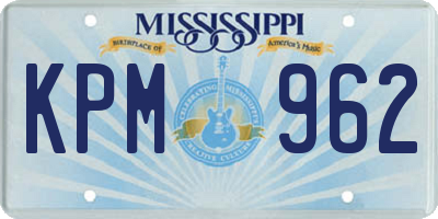 MS license plate KPM962