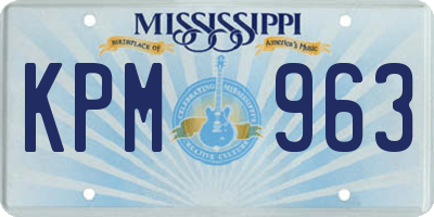 MS license plate KPM963
