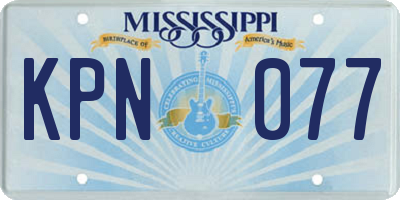 MS license plate KPN077