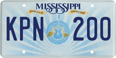 MS license plate KPN200