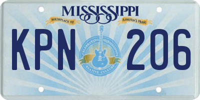 MS license plate KPN206