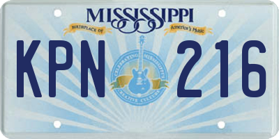 MS license plate KPN216