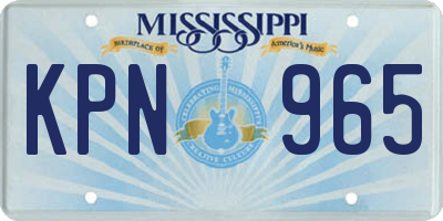 MS license plate KPN965