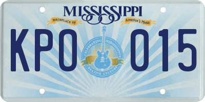MS license plate KPO015