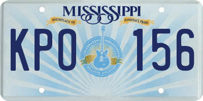 MS license plate KPO156
