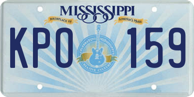 MS license plate KPO159