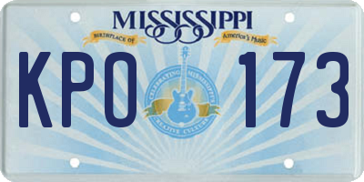 MS license plate KPO173