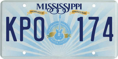 MS license plate KPO174