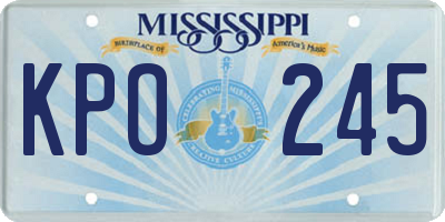 MS license plate KPO245